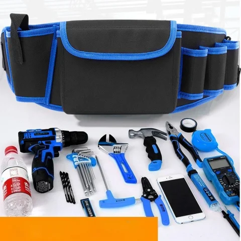Kit de herramientas para electricista, riñonera pequeña, cinturón portátil, bolsa de mantenimiento y instalación para electricista, bolsa de tela Oxford 2