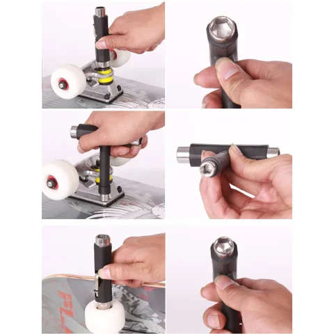 Herramienta multifunción para reparación de patines y monopatines, llave todo en uno.