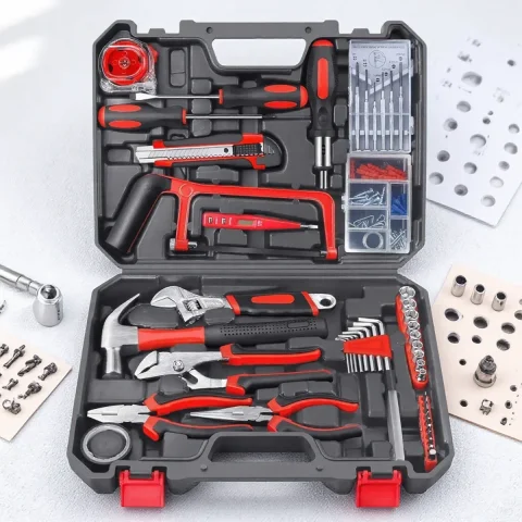 Juego de herramientas de Hardware DIY para el hogar, caja de herramientas para electricista y carpintero, caja combinada de herramientas de reparación Manual portátil multifuncional