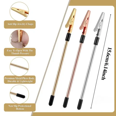 Gancho de herramienta auxiliar para pulsera de Metal, 3 colores, bonito ayudante para pulsera, herramienta fácil de usar de joyería, ayuda para pulsera y collar 4
