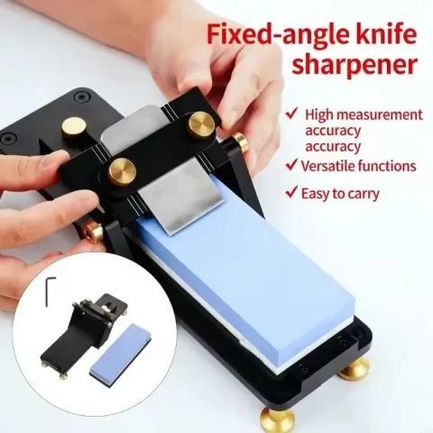 Juego de piedras de afilar de ángulo fijo de aluminio con soporte para afilar y pulir herramientas, para cinceles de tallado y cuchillos de carpintería