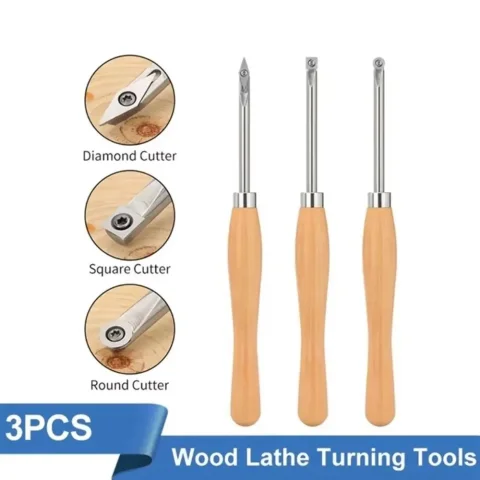Juego de herramientas para torno de madera con punta de aleación dura, mango ergonómico para doblar madera, herramientas de torneado de madera, giratorias y resistentes