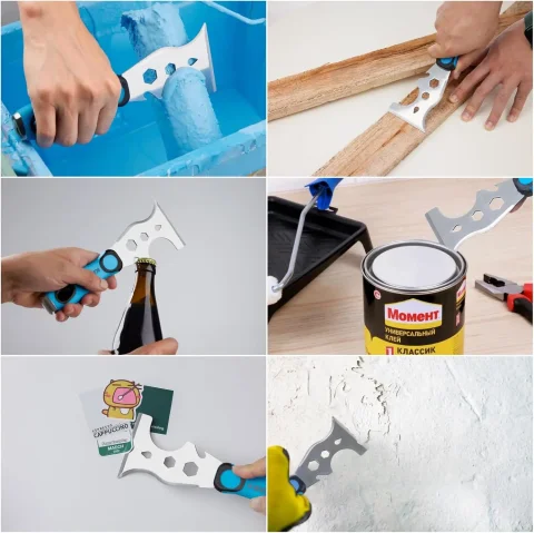 Herramienta de pintores de acero inoxidable, cuchillo de masilla multiusos, raspador de pintura con extremo de martillo de Metal para pintar madera, suministros de trabajo de paneles de yeso 5