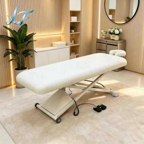 Camilla de Masaje y Tratamiento Facial para Salón de Belleza, Resistente, Cómoda y Ajustable en Altura