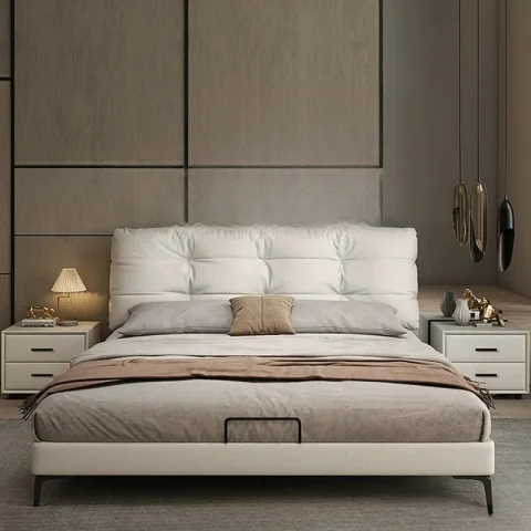 Cabeceras Modernas de Lujo para Cama, Cama Europea Simple para Niños y Adultos, Cama Matrimonial para Dormitorio, Muebles para el Hogar