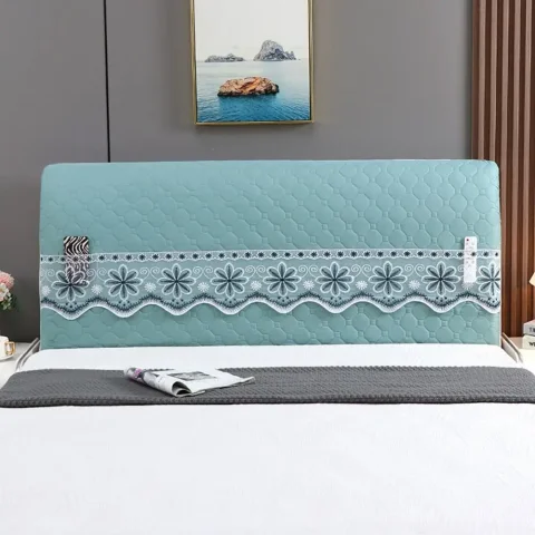 Funda elástica anticolisión para cabecero de cama, cubierta de lujo suave y desmontable para cabecero, funda gruesa integral para cabecero. 2