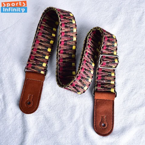 Nueva moda tejida ukelele bajo correa de hombro estilo étnico tejido correa de guitarra eléctrica accesorios de guitarra acústica