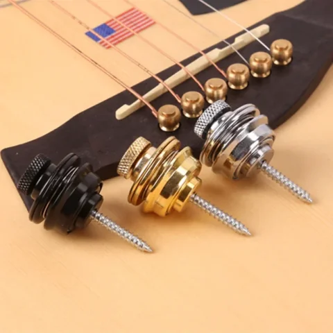 Cerradura de correa de guitarra, 1 Uds., botón de Metal resistente, bloqueo de seguridad para guitarra acústica eléctrica, bajo, ukelele