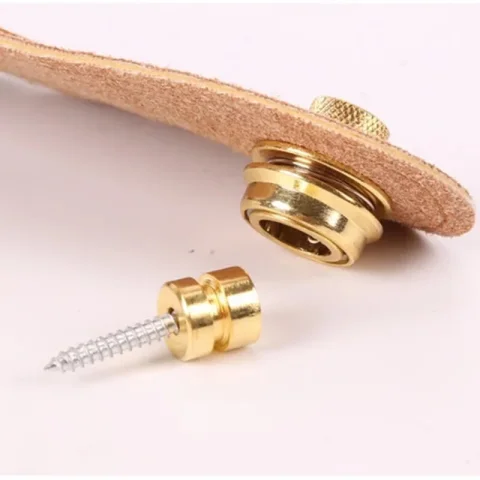 Cerradura de correa de guitarra, 1 Uds., botón de Metal resistente, bloqueo de seguridad para guitarra acústica eléctrica, bajo, ukelele