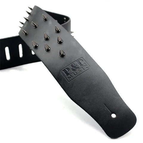 Correa de cuero negro para guitarra eléctrica acústica, bajo, instrumentos musicales, accesorios 1
