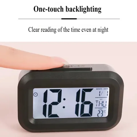 Reloj despertador Digital LED electrónico con retroiluminación calendario de repetición para el hogar Oficina mesa de escritorio pantalla reloj 5