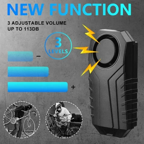 ELECTOP alarma de bicicleta 113dB antirrobo inalámbrico vibración Control remoto bicicleta alarmas de motocicleta protección de seguridad para el hogar al aire libre 3