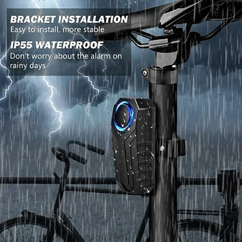 ELECTOP alarma de bicicleta 113dB antirrobo inalámbrico vibración Control remoto bicicleta alarmas de motocicleta protección de seguridad para el hogar al aire libre 4
