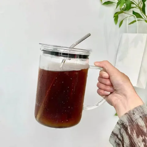 Vaso de gran capacidad de 32 onzas con tapa y pajita, vasos transparentes, lindas tazas de leche, tazas de café, tazas de yogur