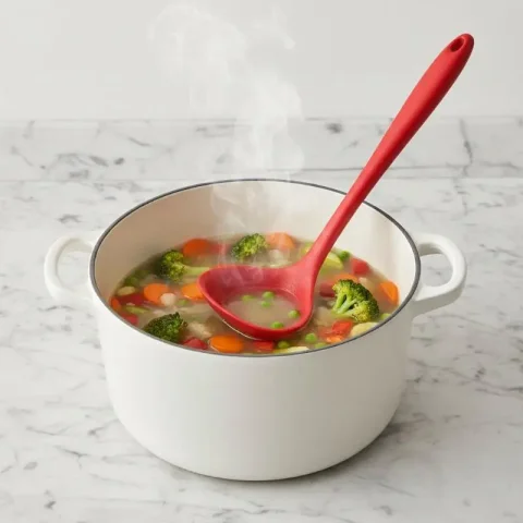 Juego de utensilios de cocina de silicona, silicona de calidad alimentaria, incluye una cuchara para sopa, espátula, cuchara para arroz y cuchara para mezclar 1