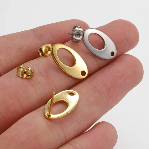 10 Uds. De pendientes de acero inoxidable, materiales para hacer hallazgos, pendientes colgantes, tapones para los oídos para accesorios de fabricación de joyas DIY 5