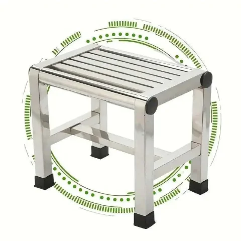 Taburete de Acero Inoxidable, Duradero, Hermoso, Resistente a la Corrosión, para Baño, Ducha, Recolección de Vegetales, Uso Doméstico 4