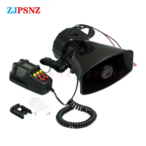 12V 7Sound 6Sound 1Sound Super fuerte coche alarma de advertencia automática policía fuego sirena Air Bugle PA súper altavoz sirena bocina de aire megáfono