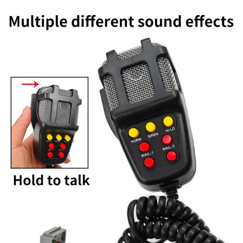 7 Tipos de Efectos de Sonido, Bocina de Alarma para Auto de 12V/24V, Bocina de Emergencia para Auto, Sistema de Altavoces PA con Micrófono de 100W, Amplificador de Emergencia