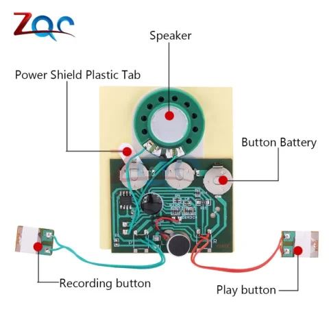 Módulo de música programable con Chip de placa grabadora grabable, tarjeta de felicitación DIY, sonido fotosensible, voz, Audio, 30 segundos