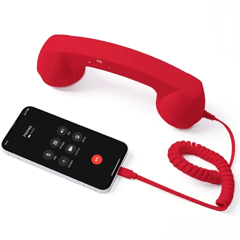 Teléfono Retro con Conector USB-C Tipo C, Receptor de Teléfono Celular con Micrófono y Altavoz para Teléfonos Móviles, Celulares y Smartphones 5