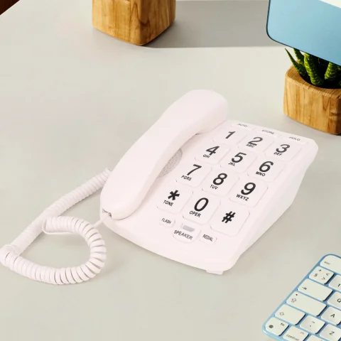 Teléfonos de Botones Grandes para Personas Mayores, Teléfonos Fijos para Ancianos, Teléfono Doméstico con Botones Grandes para Personas con Discapacidad Visual