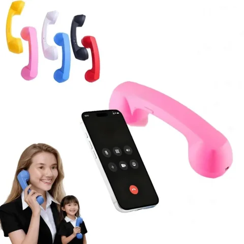 Nuevo receptor de teléfono inalámbrico con micrófono, color negro, estilo teléfono fijo, receptor portátil para teléfono celular