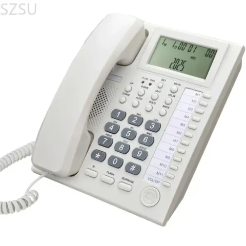 SZSU Teléfono con Cable Teléfono Escritorio para Casa Personas Mayores Llamadas Botón Teléfono Integrado para en