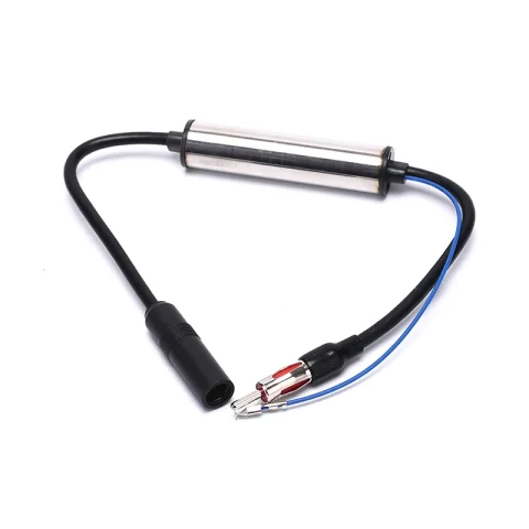 Amplificador de señal de antena FM de radio para automóvil - Amplificador aéreo en línea con cable de extensión