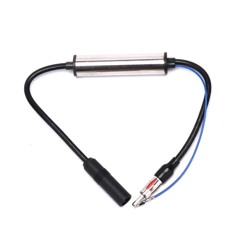 Amplificador de señal de antena FM de radio para automóvil - Amplificador aéreo en línea con cable de extensión