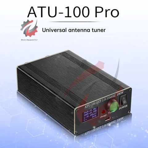 Sintonizador de antena eléctrico mini automático para equipos de radio 1.8~55MHz 0.96IN con carcasa ATU‑100 5