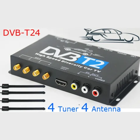 Receptor de TV Digital DVB-T MULTI PLP para Automóvil HDTV con 4 Antenas Sintonizadoras 3