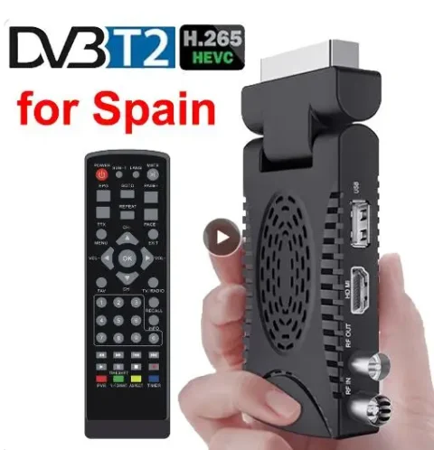 Receptor de TV por satélite Digital H.265, TV HD DVB-T2 terrestre HD DVBT2 FTA TDT, sintonizador de TV, compatible con Wifi EPG PVR para España, Italia y UE