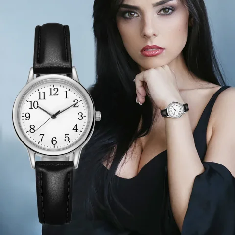 Nuevos relojes de moda para estudiantes, relojes de pulsera de lujo para mujer, reloj de pulsera de cuero pequeño para niñas, regalos, reloj femenino
