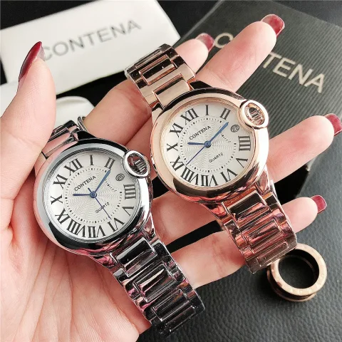Relojes de cuarzo analógicos para mujer, pulsera de lujo de acero inoxidable, marca superior, a la moda