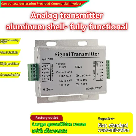 Acondicionador de Señal de Alta Precisión con 1-8 Entradas de Puente, Compatible con 350Ω, Transmisor de Señal de Salida 0-10V/4-20mA para Pesaje