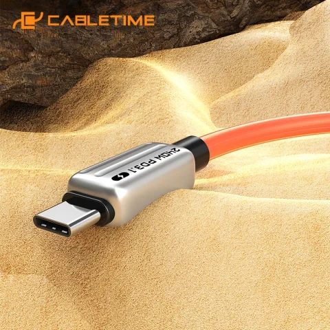 CABLETIME Cable PD de 240W Cable USB C a USB C Adaptador de cargador rápido Cable tipo C a C Cable de alimentación para computadora portátil Macbook Samsung iPad