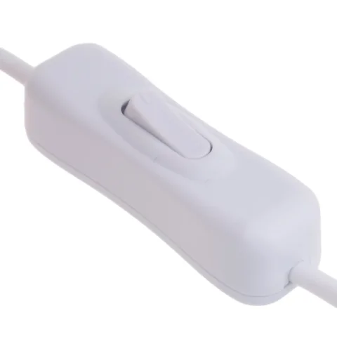 Cable datos tipo USB con interruptor alimentación Cable datos blanco para carga rápida, cable línea 0,3 4