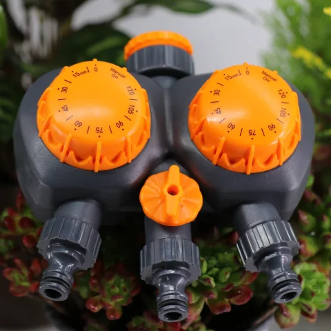 Temporizador mecánico de 3 vías para jardín con doble Control, controlador automático de riego para manguera exterior, herramienta de aspersores por goteo 3