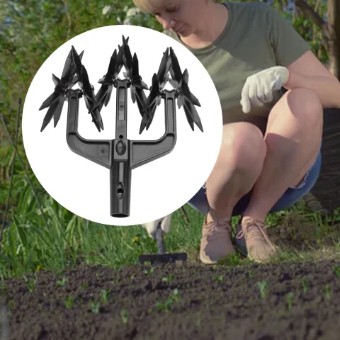 Aireador de jardín, herramienta de cultivador rotativo, escarificador de suelo de jardín, resistente al desgaste, escarificador ventilado 2 en 1, cultivador rotativo para jardín 1