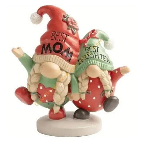 Estatua gnomos jardín, escultura navideña madre e hija para césped, decoración balcón, estatuilla resina 55KF 5