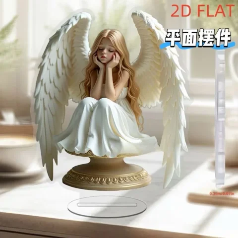 Figuras y Miniaturas de Ángel Niña de Acrílico para Jardín, Colección de Adornos de Inserción en el Suelo para Exteriores y Patios, Accesorios de Decoración de Escenas