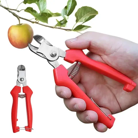 Tijeras de jardín para árboles frutales, tijeras ergonómicas para recoger frutas, herramientas manuales de jardinería duraderas, cortador de tijeras con diseño curvo