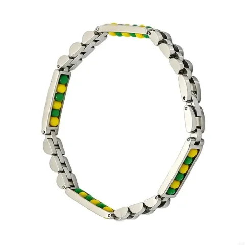 Pulsera cuentas con incrustaciones colores para looks informales joyería en muñeca 3