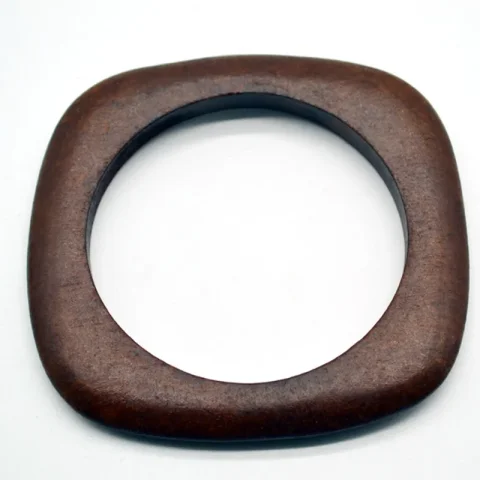 Pulsera de café para mujer, elegante pulsera cuadrada de madera Natural DIY, joyería para chica de café, regalo para mujer, brazaletes de madera geométricos