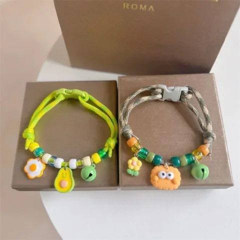 Lindo colorido collar para mascotas trenzado ajustable gato cachorro Collar con campanas gato cuello cadena cachorro