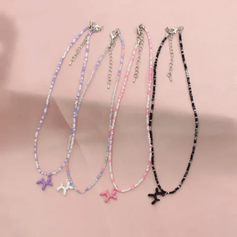 Collar de perro de moda coreana para mujer, gargantilla de cuentas bohemias, cadena corta para el cuello, collar hecho a mano para mujer, regalo de joyería para fiesta 2022