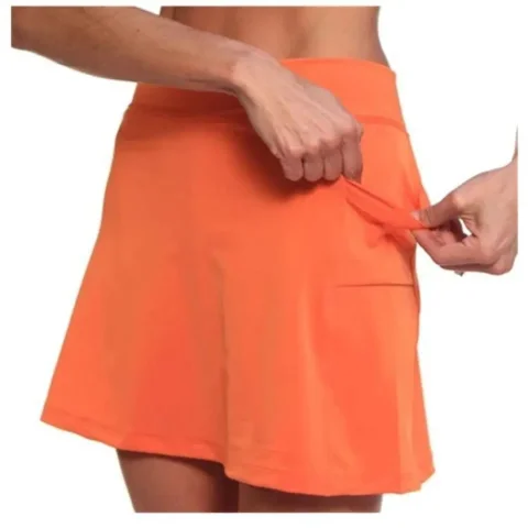 Falda deportiva para Fitness, pantalones cortos de cintura alta, transpirables, para correr, tenis, Golf, con bolsillos, pantalones cortos informales ajustados hasta la rodilla 3