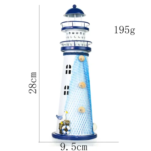 Estatuilla de faro del océano mediterráneo, linterna, torre, baliza, portavelas en miniatura, decoración Náutica para el hogar, regalo artesanal de boda 4