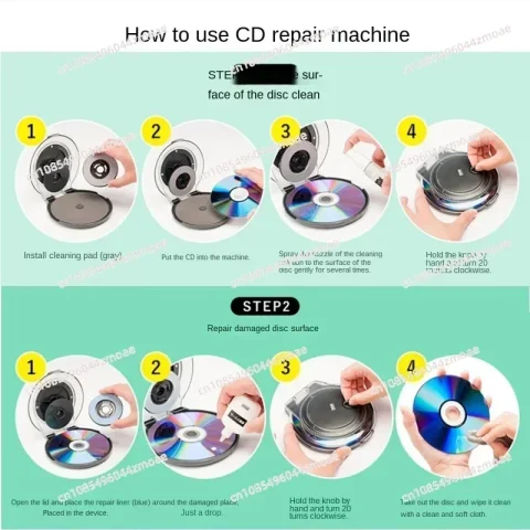 Reparador de Discos CD/DVD, Herramienta de Limpieza y Reparación de Rayones para Blu-ray 3